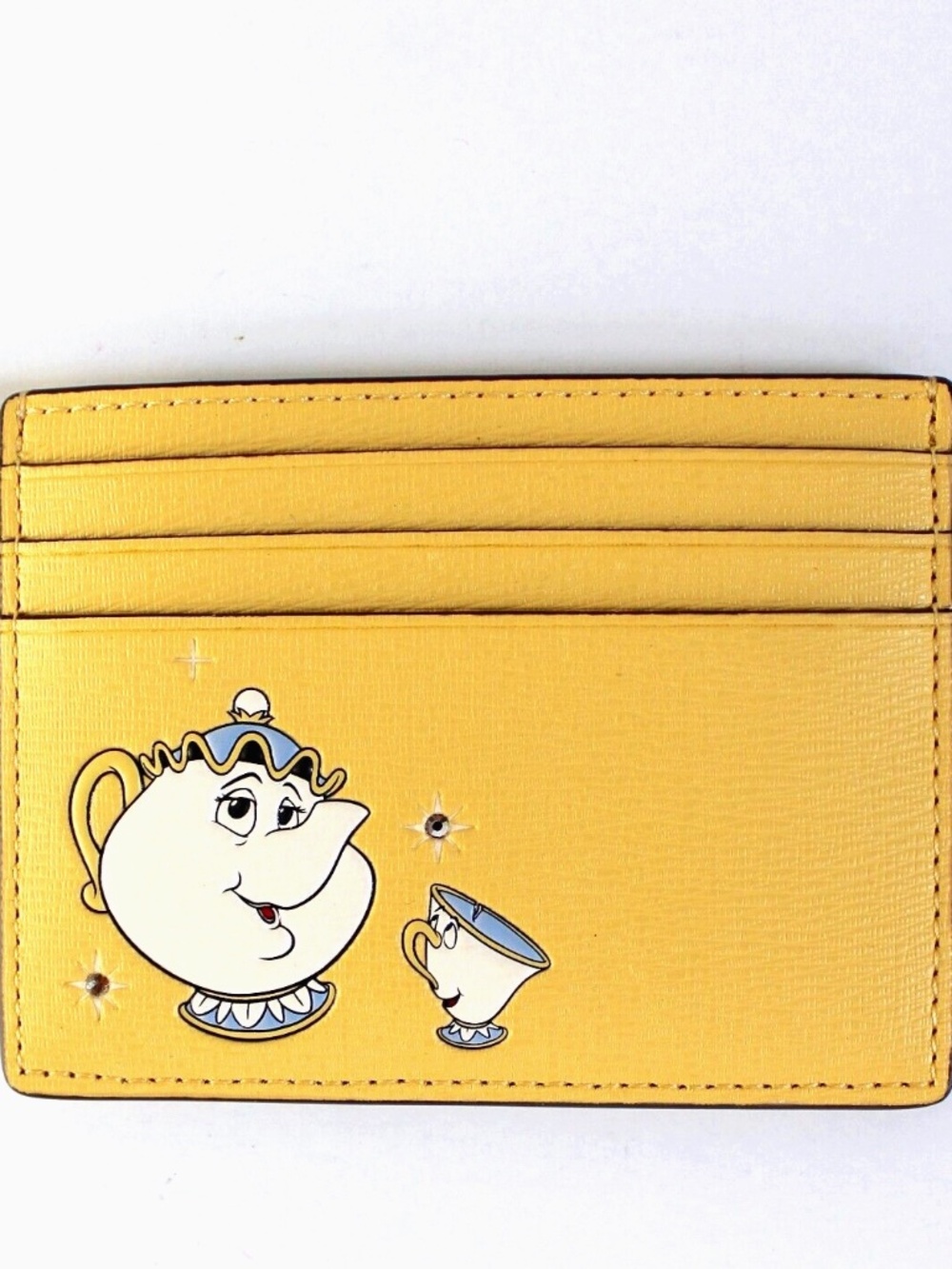 kate spade x Disney Beauty and The Beast Small Slim Card Holder Wallet Yellow